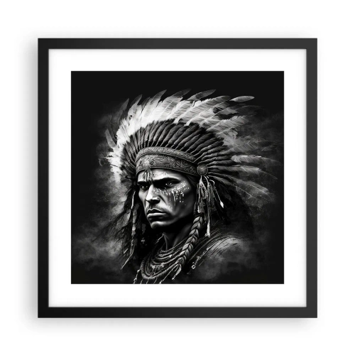 Affisch i svart ram - Hövding och krigare - 40x40 cm