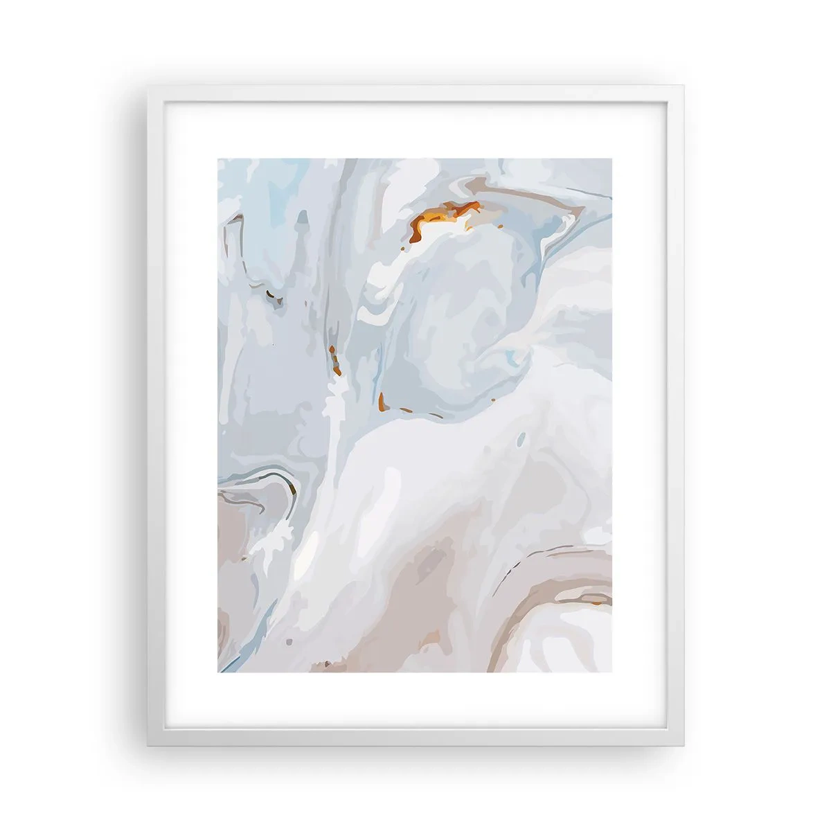 Affisch i vit ram - Utbuktande vithet - 40x50 cm