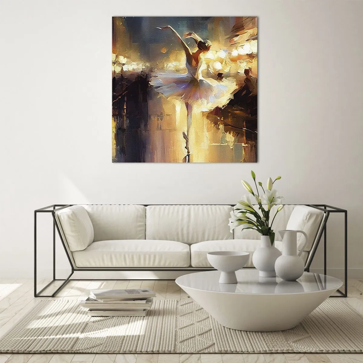 Glastavla - Bild på glas - Ett mirakel på gatan - 40x40 cm