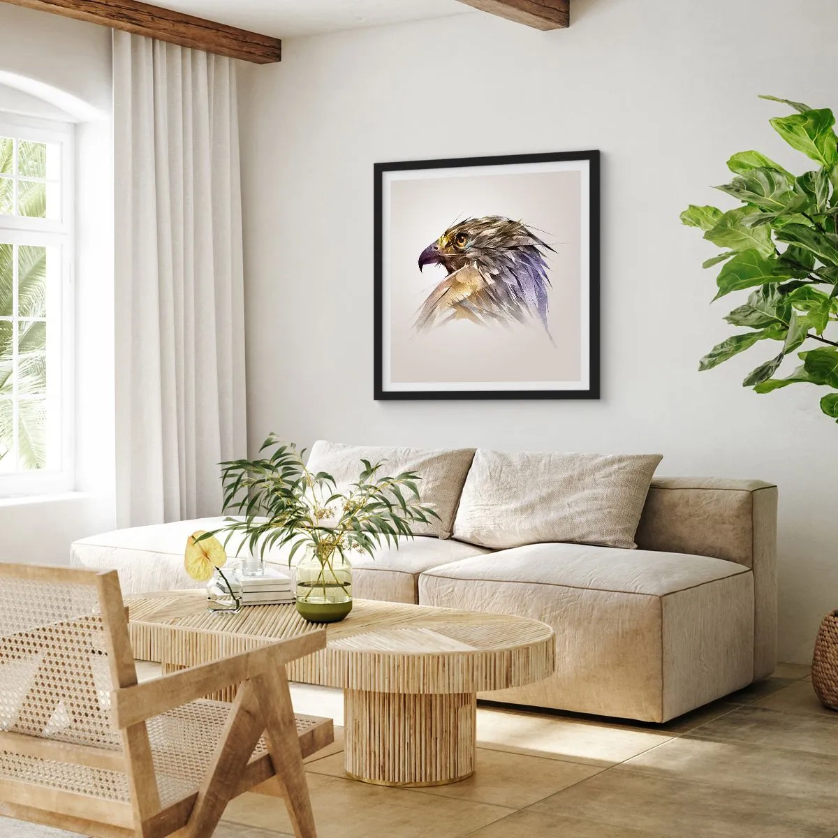 Affisch i svart ram - En kämpes porträtt - 40x40 cm