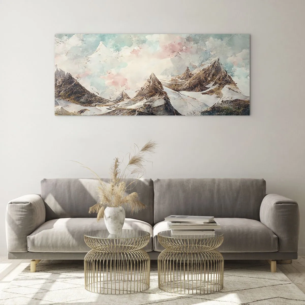 Glastavla - Bild på glas - Steniga blad - 100x40 cm