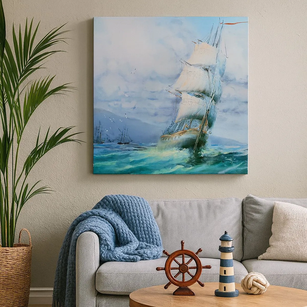 Canvastavla - Bild på duk - Goda vindar - 30x30 cm