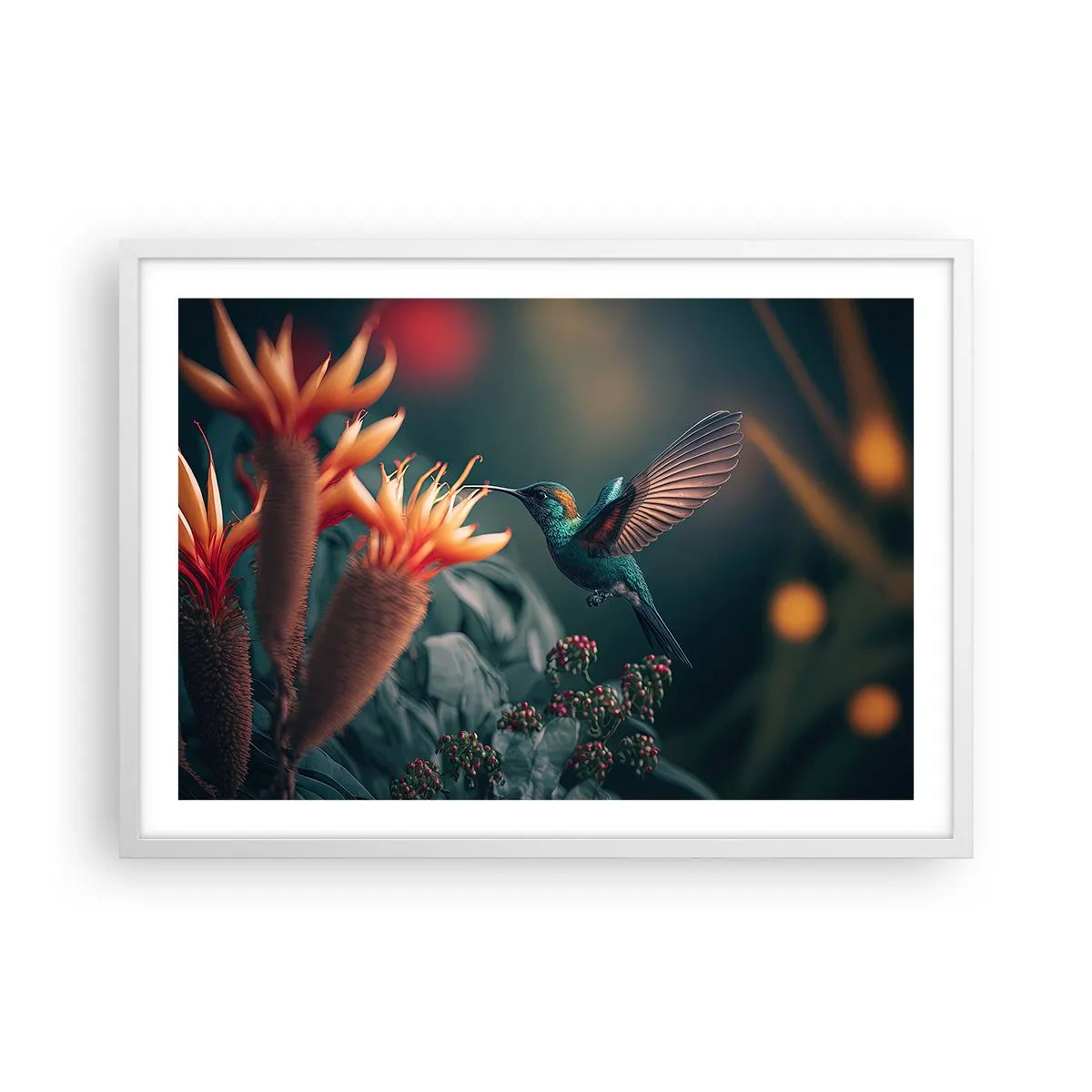 Affisch i vit ram - Ett verkligt färgglatt liv - 70x50 cm