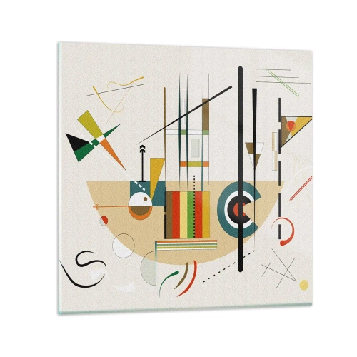Glastavla - Bild på glas - Så världen skrattar - 60x60 cm