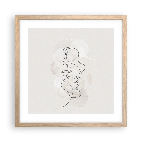 Affisch i ram av ljusek - Tilltrasslade i famn - 40x40 cm
