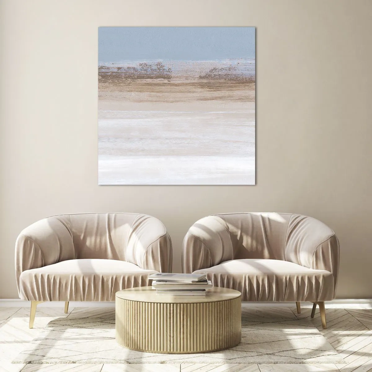Glastavla - Bild på glas - Tvetydigt landskap - 30x30 cm