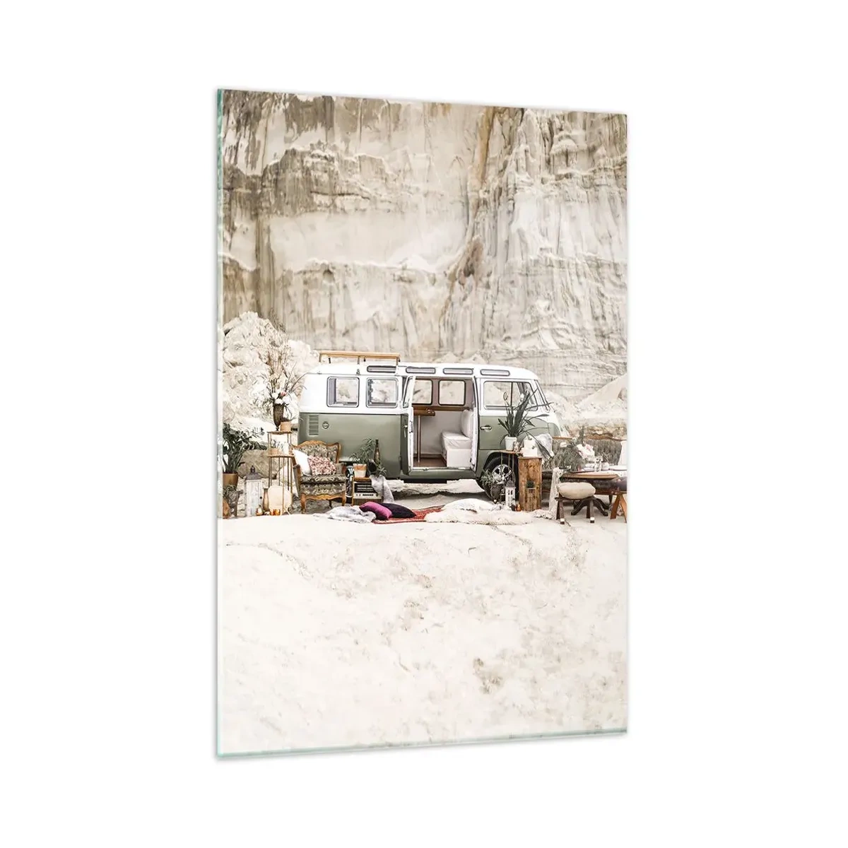 Glastavla - Bild på glas - Dags att börja resan - 80x120 cm