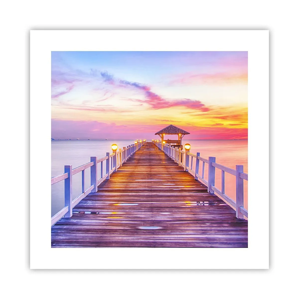 Affisch - Kvällens lila-guld tystnad - 40x40 cm