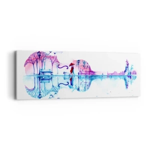 Canvastavla - Bild på duk - Regnmusik - 90x30 cm
