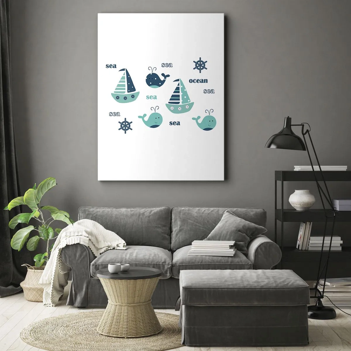 Canvastavla - Bild på duk - Genom sjöar och hav - 80x120 cm