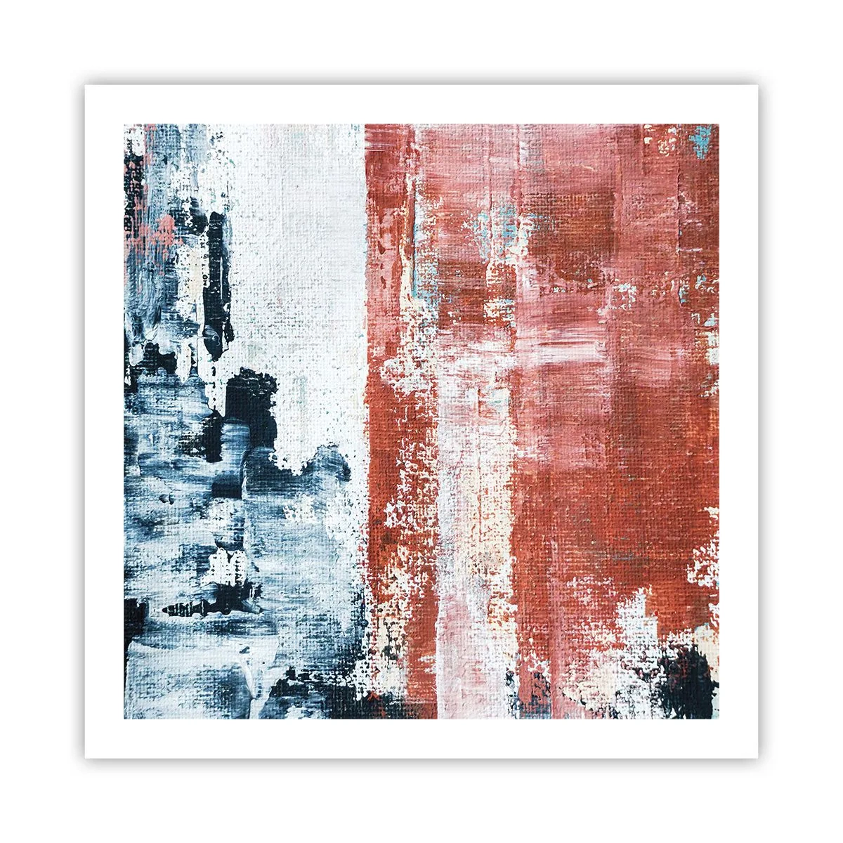 Affisch - Abstrakt halvt om halvt - 60x60 cm