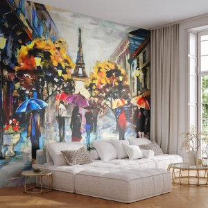 Självhäftande Fototapet Deluxe Sticker - Särskilt vacker på hösten - Stad, Paris, Eiffeltornet - 250x175 cm