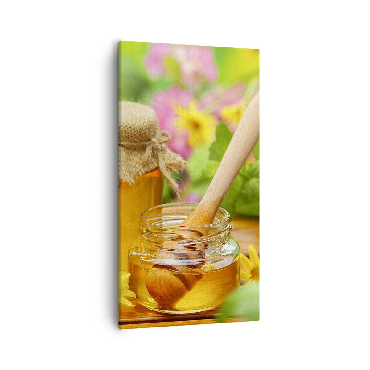 Canvastavla - Bild på duk - Sött och blommigt - 55x100 cm