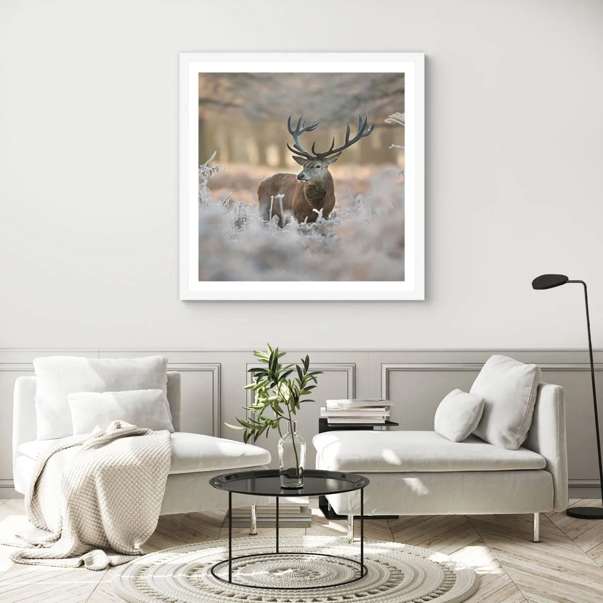 Affisch i vit ram - Uppfriskande morgon - 40x40 cm