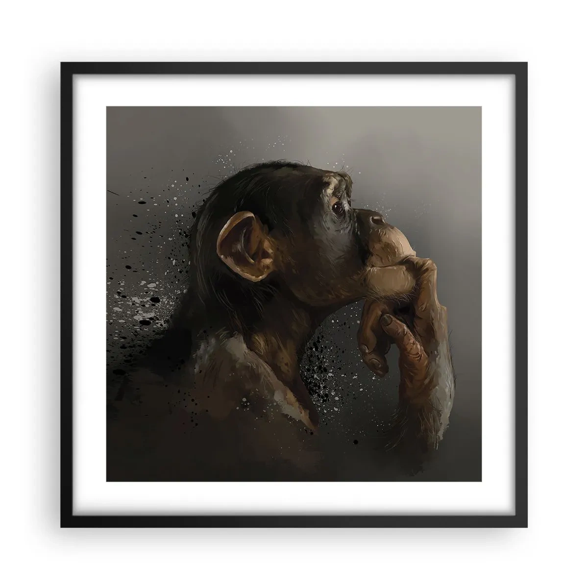 Affisch i svart ram - Säkert en tänkare - 50x50 cm