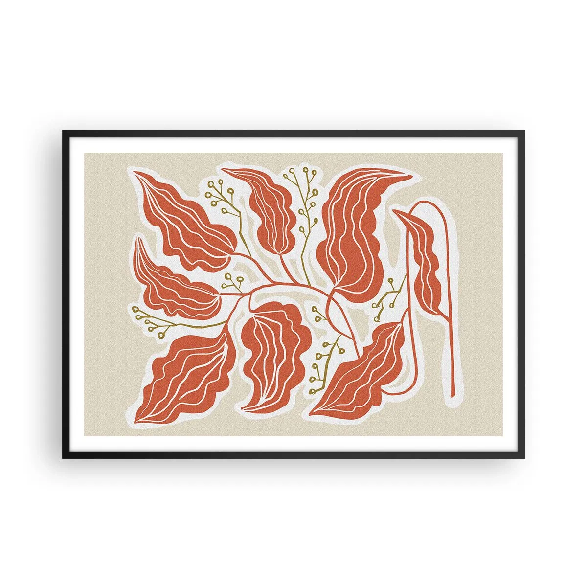 Affisch i svart ram - Folkligt och naturligt - 100x70 cm