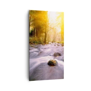 Canvastavla - Bild på duk - Malakit i silver-guld infattning - 55x100 cm