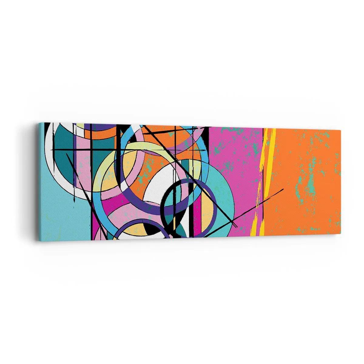 Canvastavla - Bild på duk - Hjul efter hjul - 90x30 cm