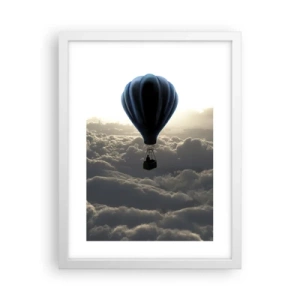 Affisch i vit ram - Vandrare över molnen - 30x40 cm