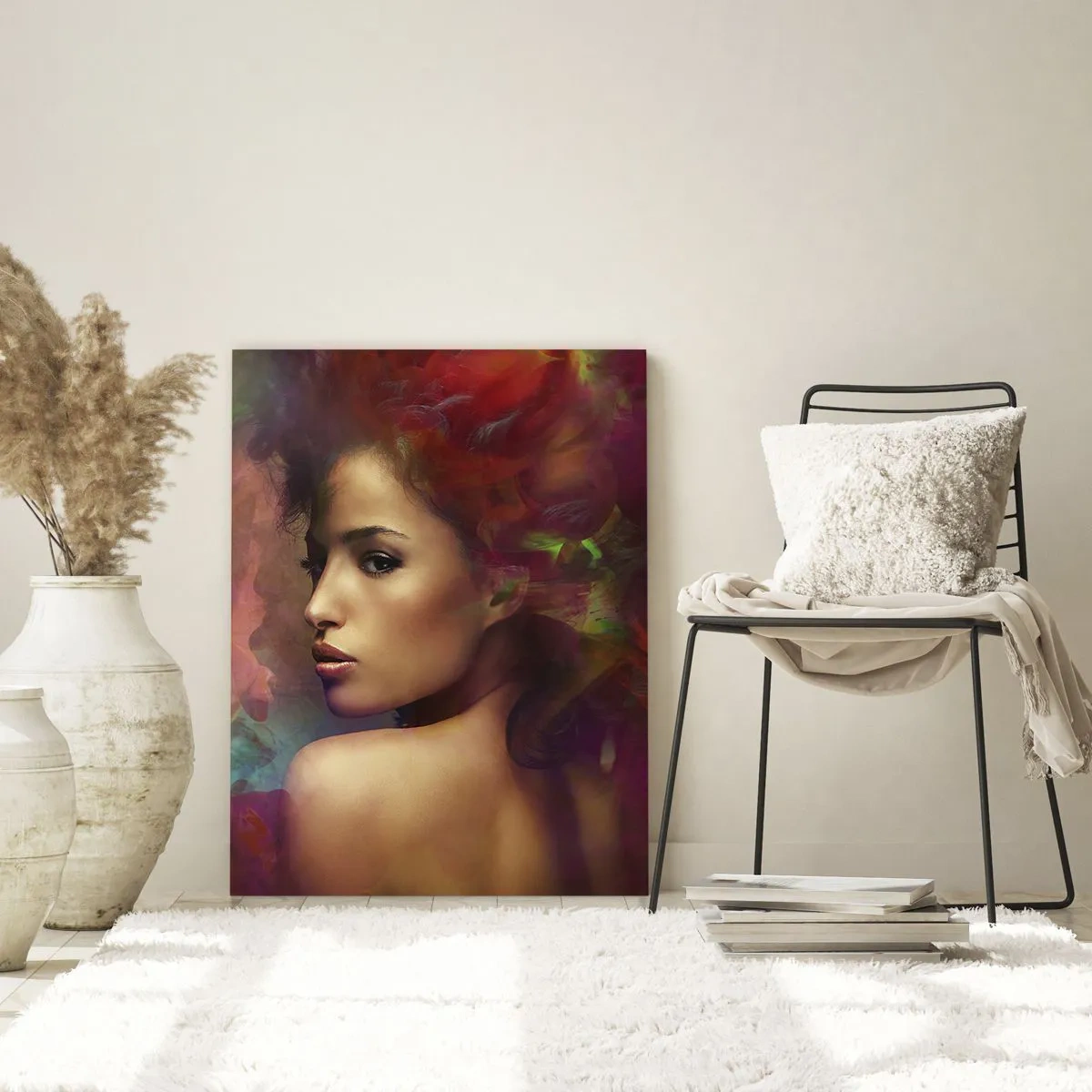 Glastavla - Bild på glas - Vackrare är regnbågen, delikat som dimman - 70x100 cm