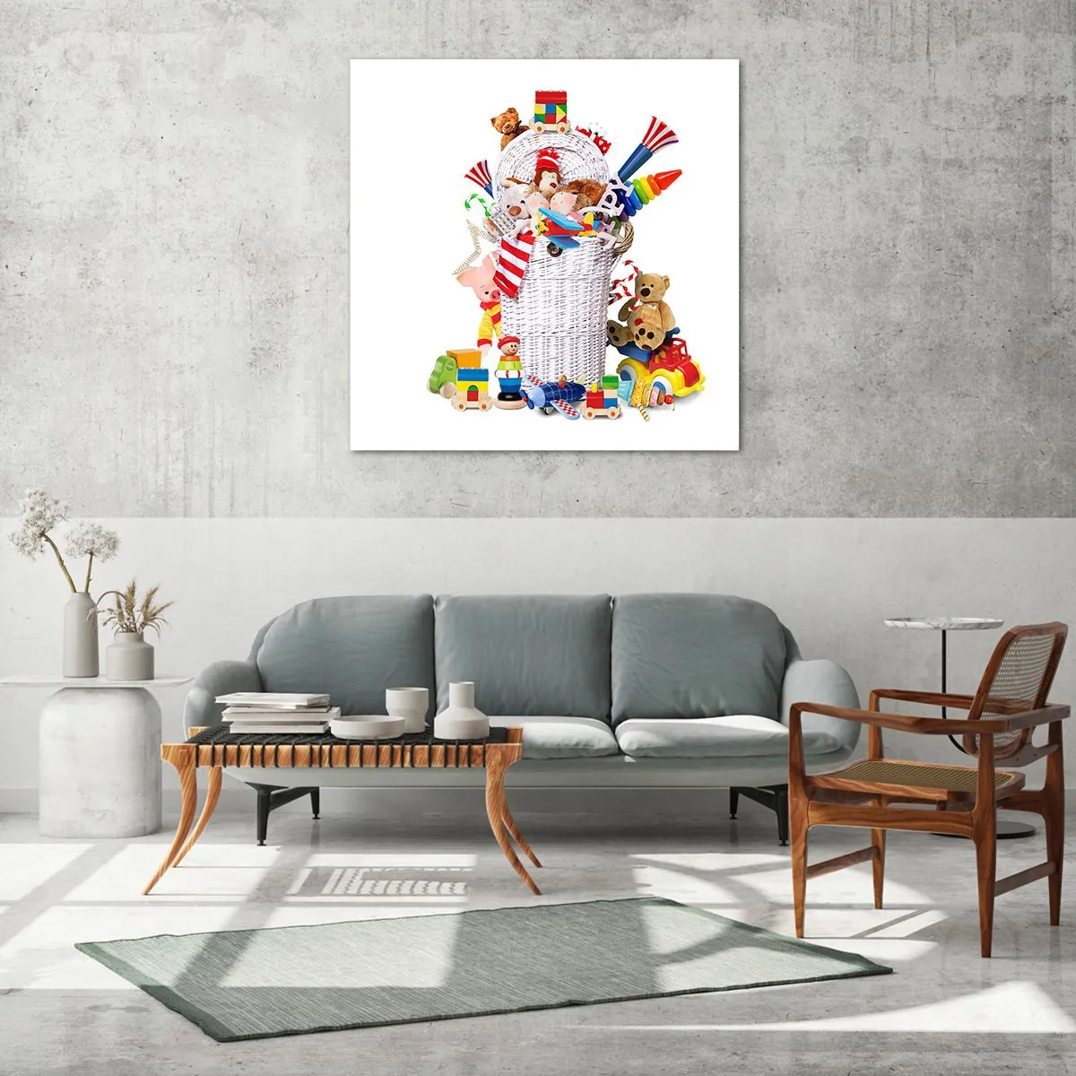 Glastavla - Bild på glas - Småttingens skatter - 70x70 cm