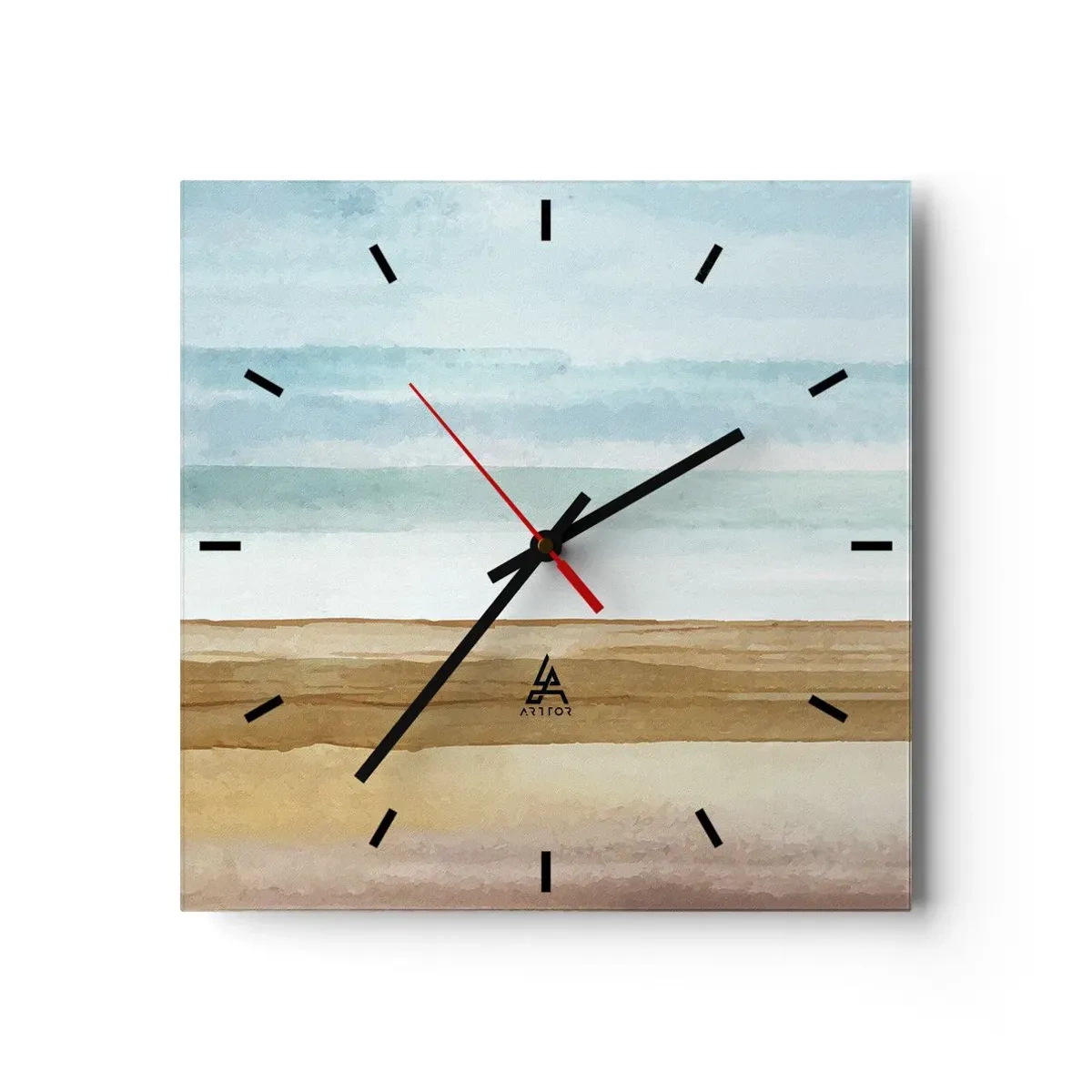 Väggklocka - Klocka på glas - Svalkande - 30x30 cm