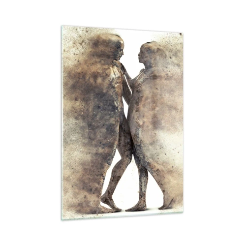 Glastavla - Bild på glas - Uppstådda ur aska för att älska - 50x70 cm