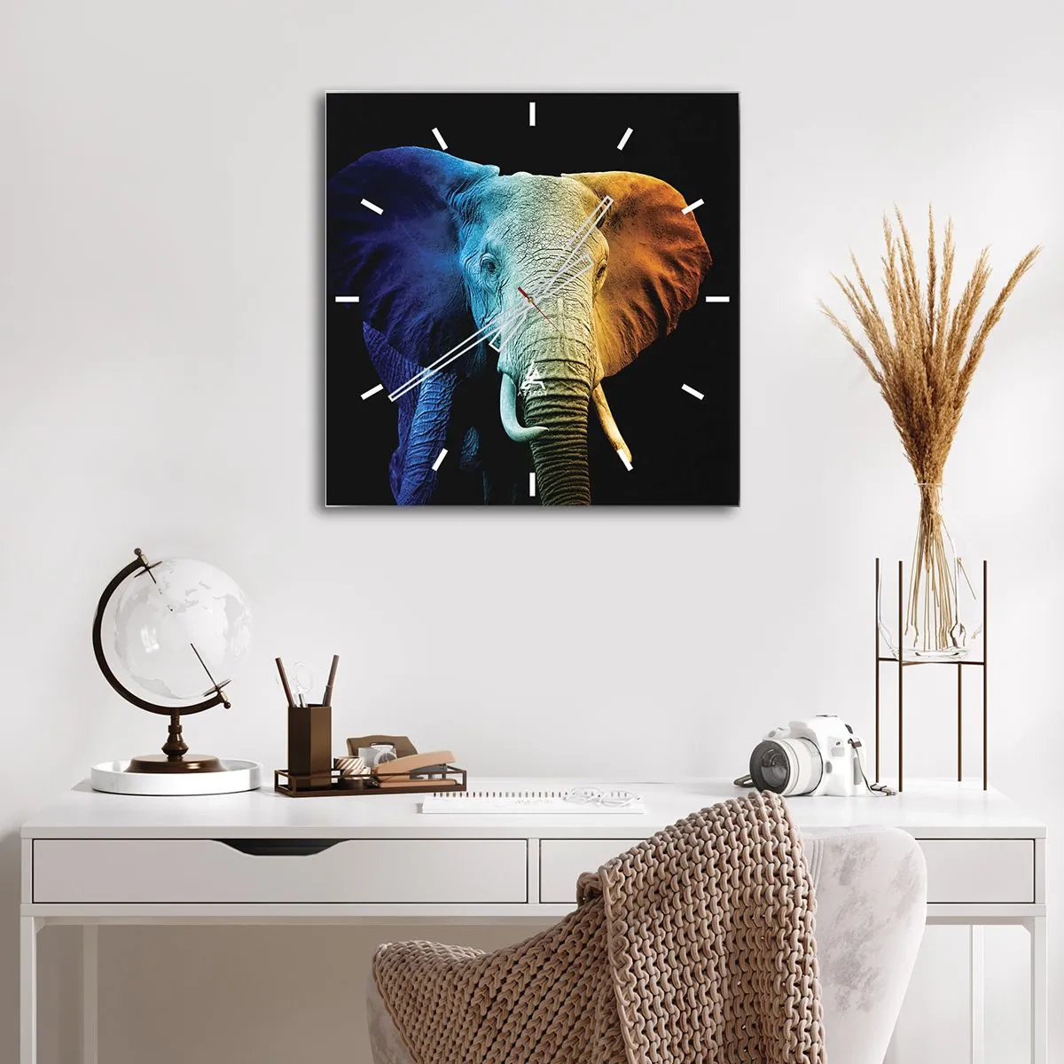 Väggklocka - Klocka på glas - Excentriker, ej kuf - 40x40 cm