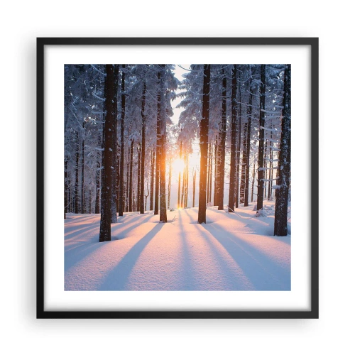 Affisch i svart ram - Tydligt svart på vitt - 50x50 cm