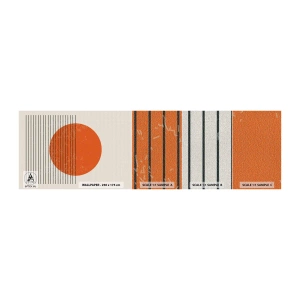 Provbit av fototapet Premium Canvas - Alltid solen - Sol, Minimalistisk, Rader - 100x30 cm