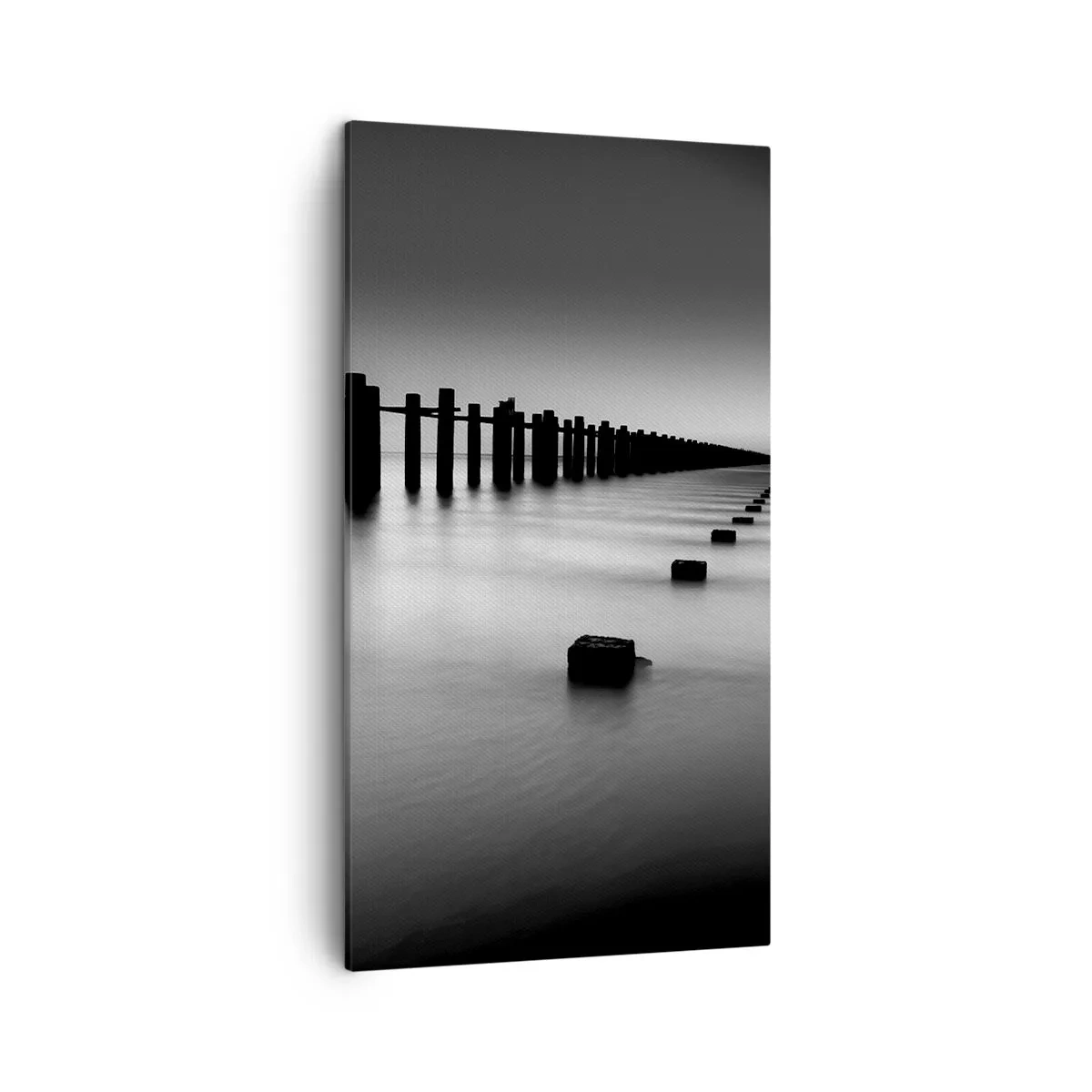 Canvastavla - Bild på duk - Landskap doppat i dimman - 45x80 cm
