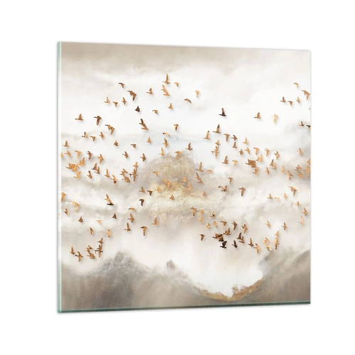 Glastavla - Bild på glas - Det är dags... - 60x60 cm