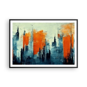Affisch i svart ram - Modernt landskap - 100x70 cm