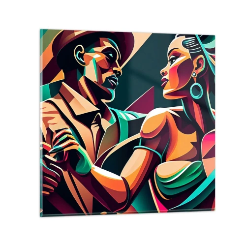 Glastavla - Bild på glas - I hjärtats rytm - 30x30 cm