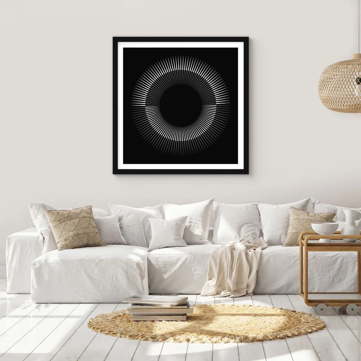Affisch i svart ram - Svart sol - 30x30 cm