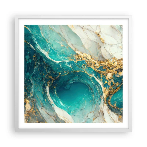 Affisch i vit ram - En komposition med guldådror - 60x60 cm