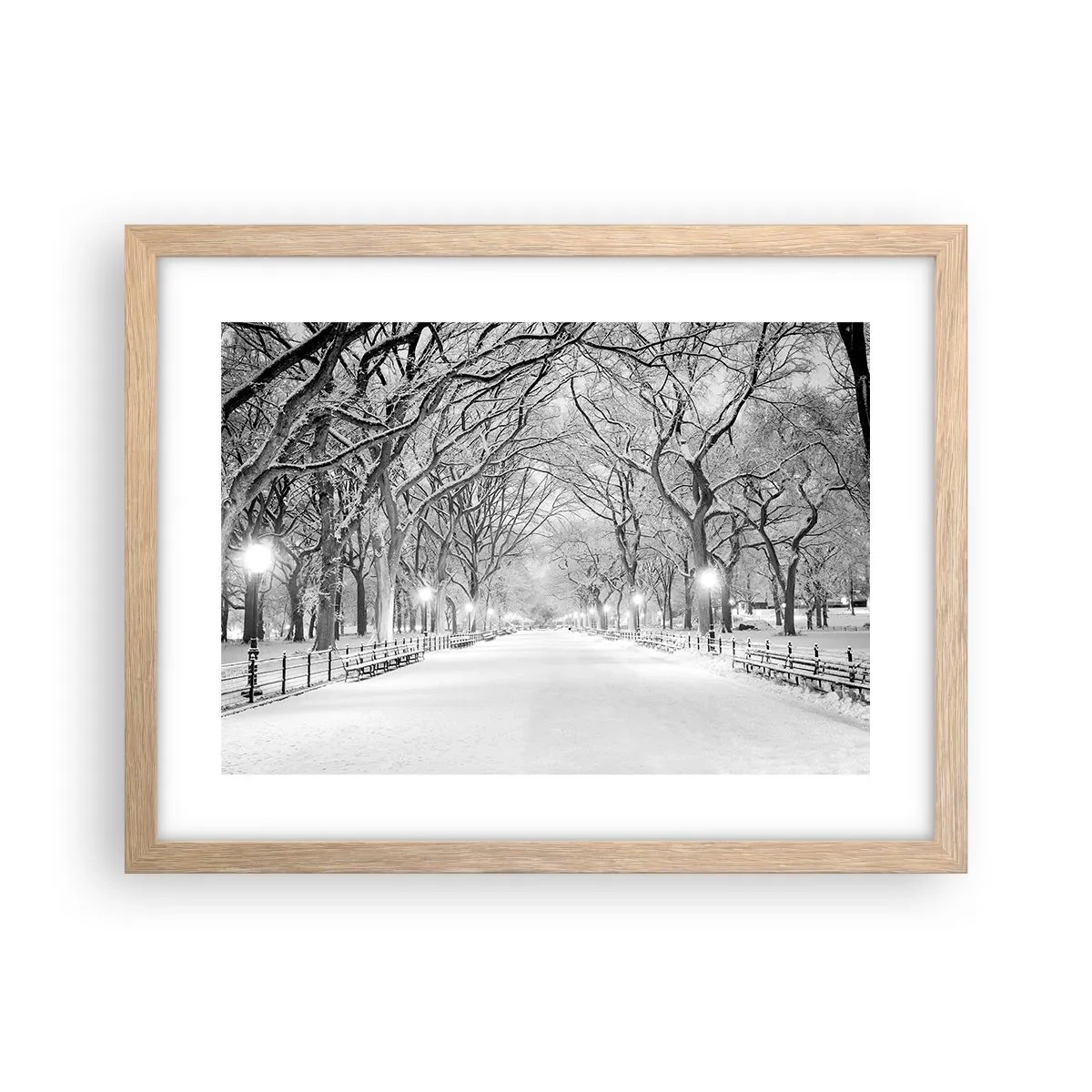 Affisch i ram av ljusek - De fyra årstiderna - vinter - 40x30 cm