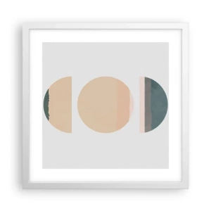 Affisch i vit ram - Hjul efter hjul - 40x40 cm