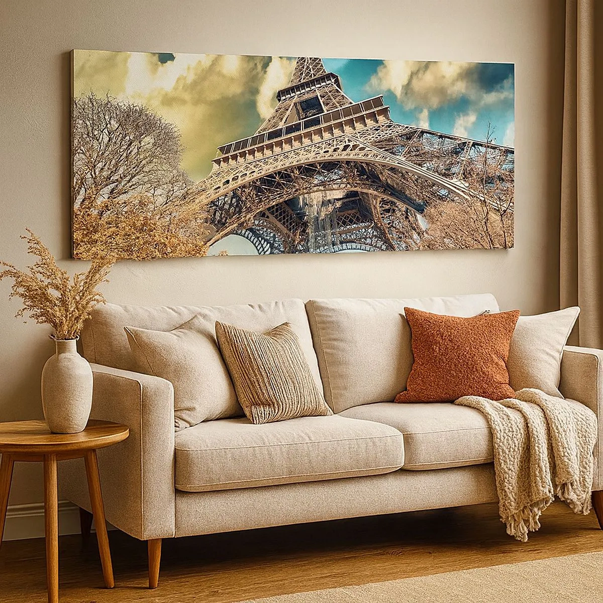 Canvastavla - Bild på duk - Och på hösten i Paris... - 100x40 cm
