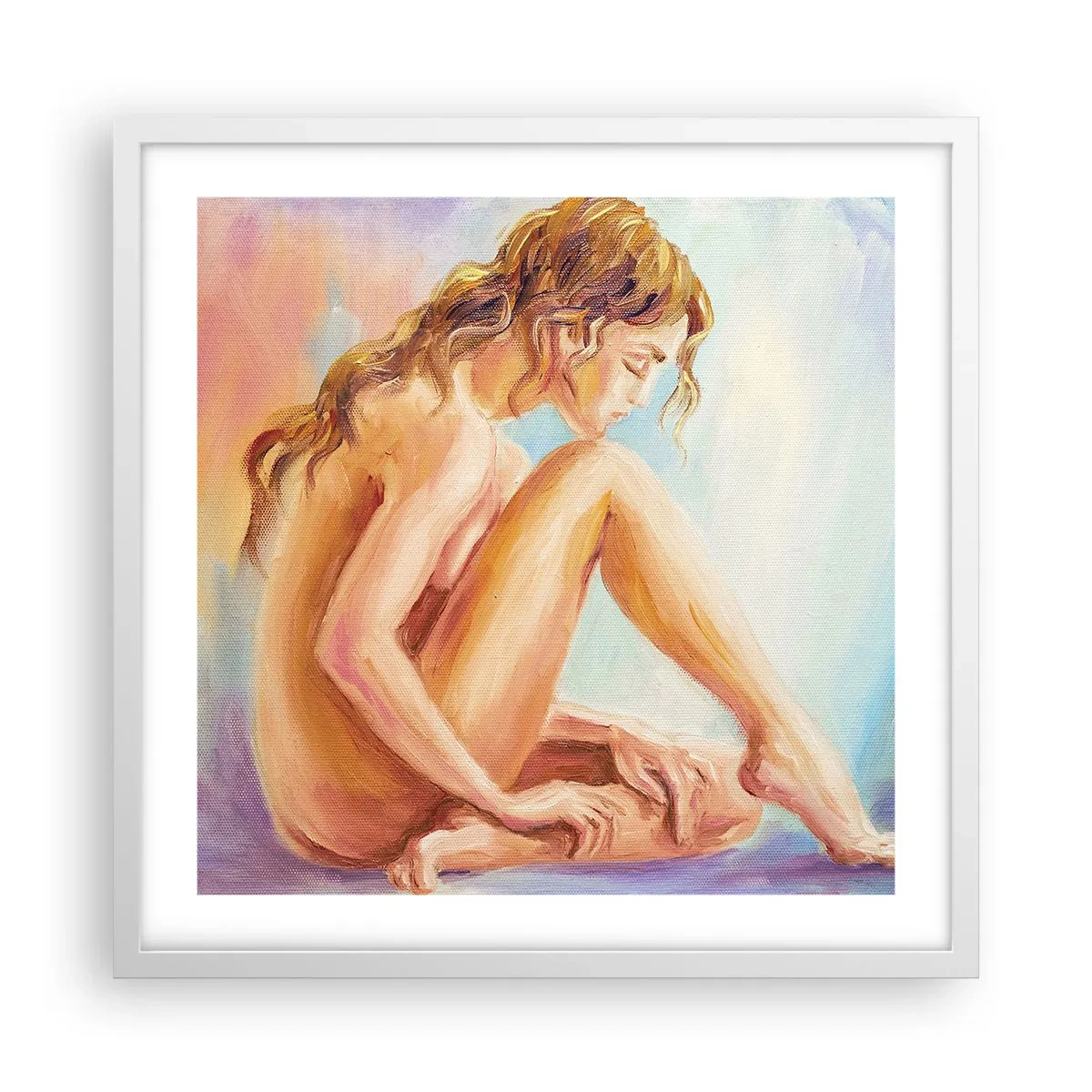 Affisch i vit ram - Kärlekens akt - 50x50 cm