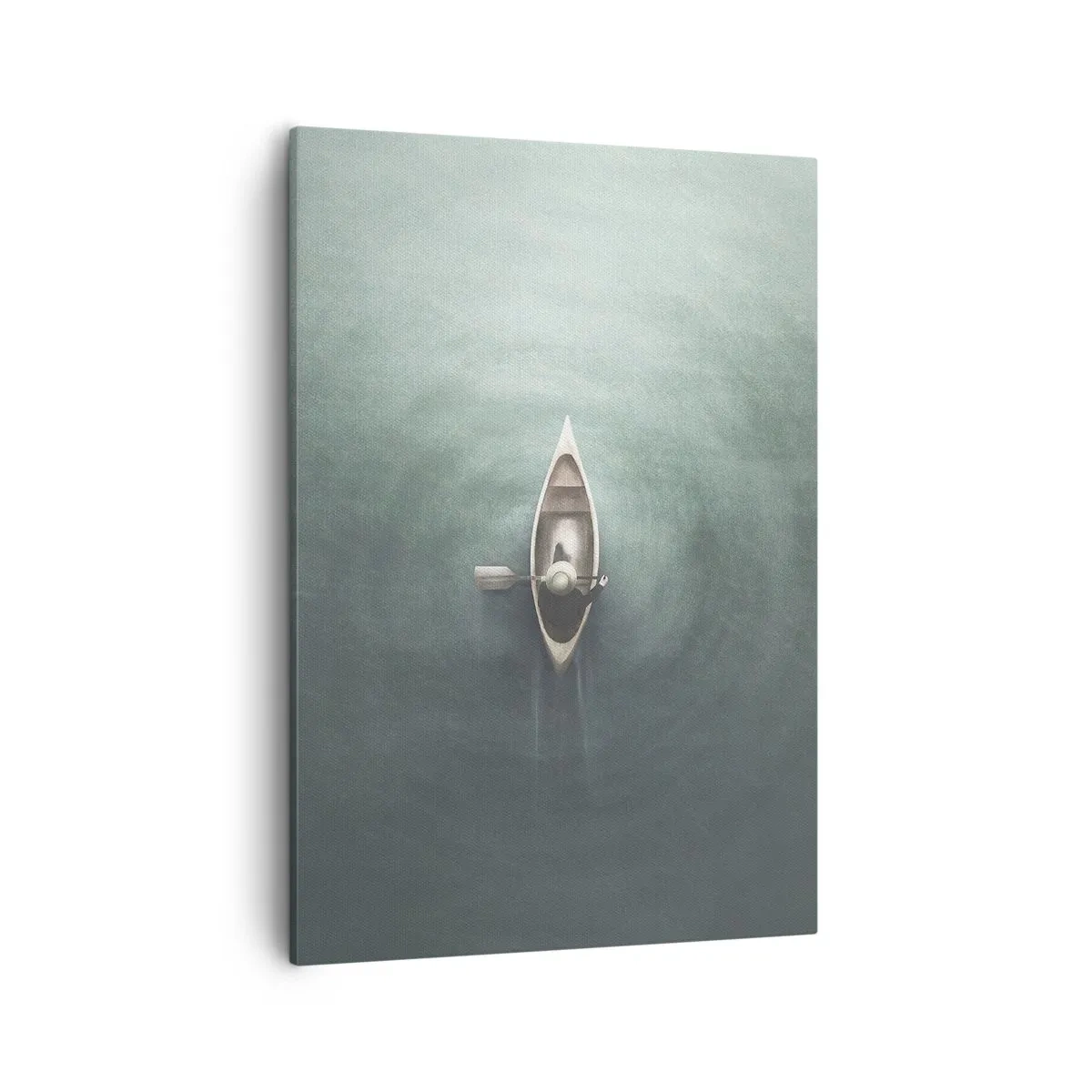 Canvastavla - Bild på duk - Över en månbelyst sjö - 50x70 cm