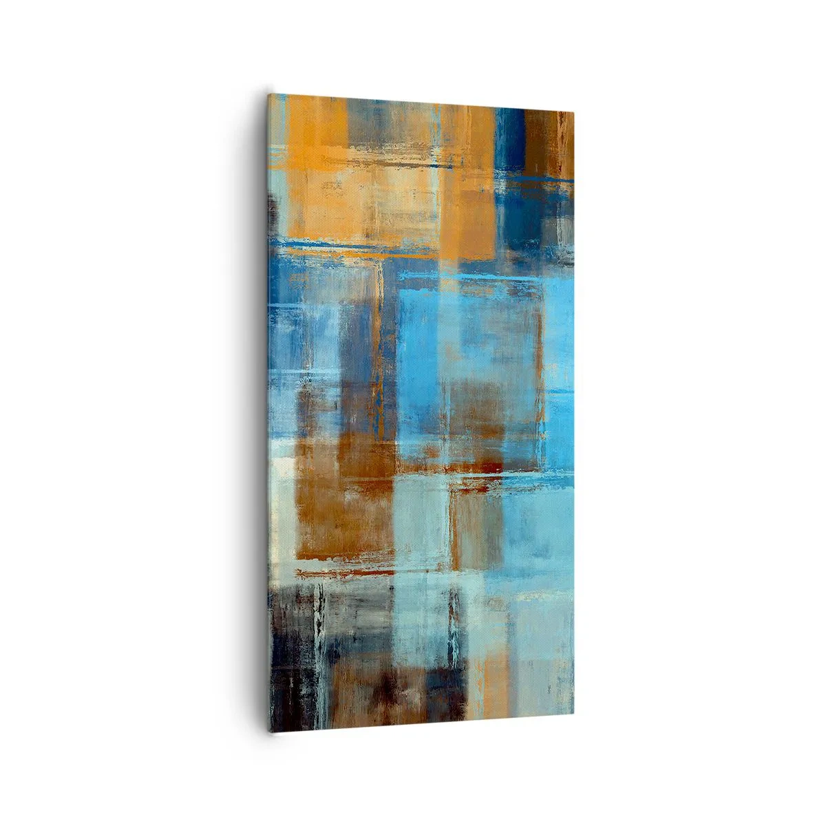 Canvastavla - Bild på duk - Genom blåa gardinen - 65x120 cm