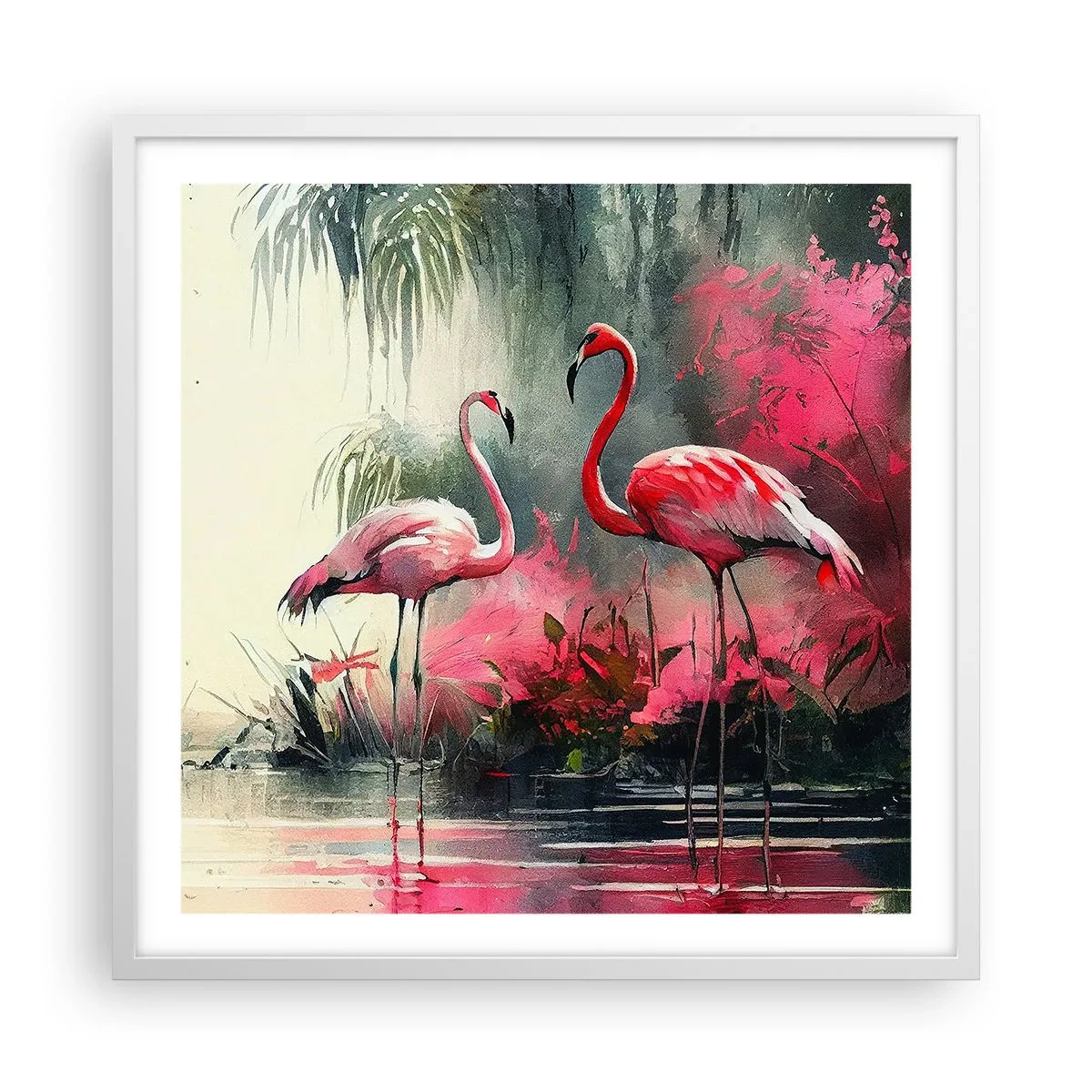 Affisch i vit ram - En lektion i naturlig charm - 60x60 cm