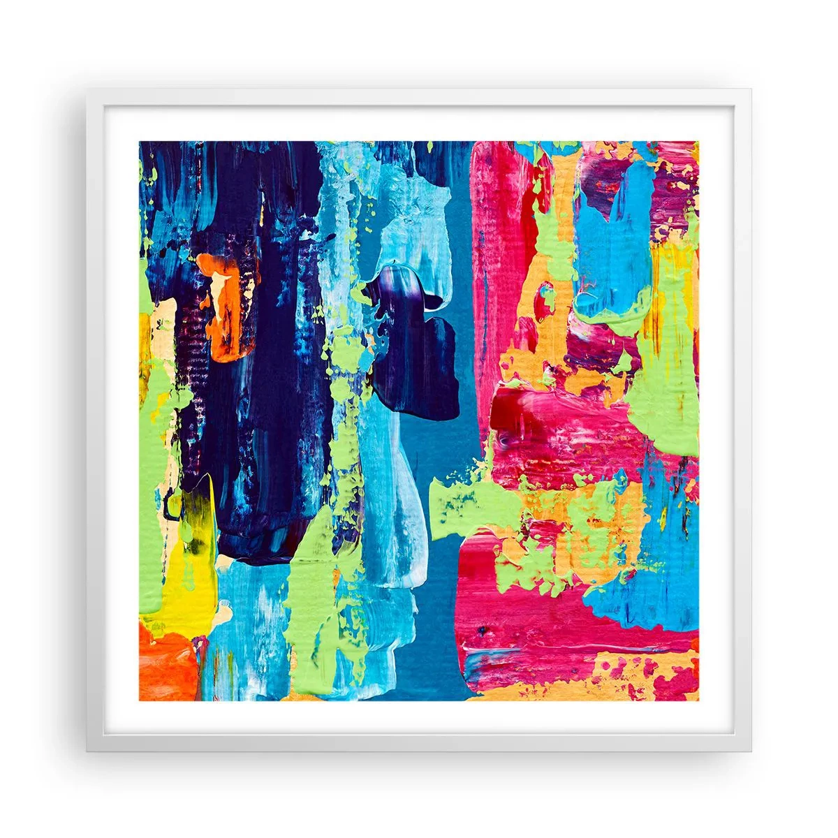 Affisch i vit ram - Livet är skönt! - 60x60 cm