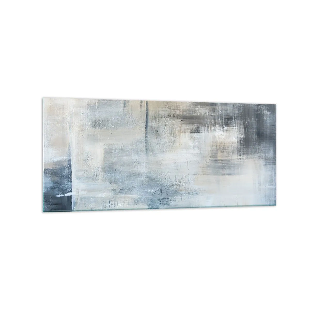 Glastavla - Bild på glas - Bakom en blå slöja - 120x50 cm