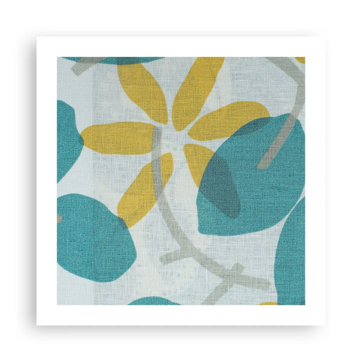 Affisch - Bland azurblå blad - 50x50 cm