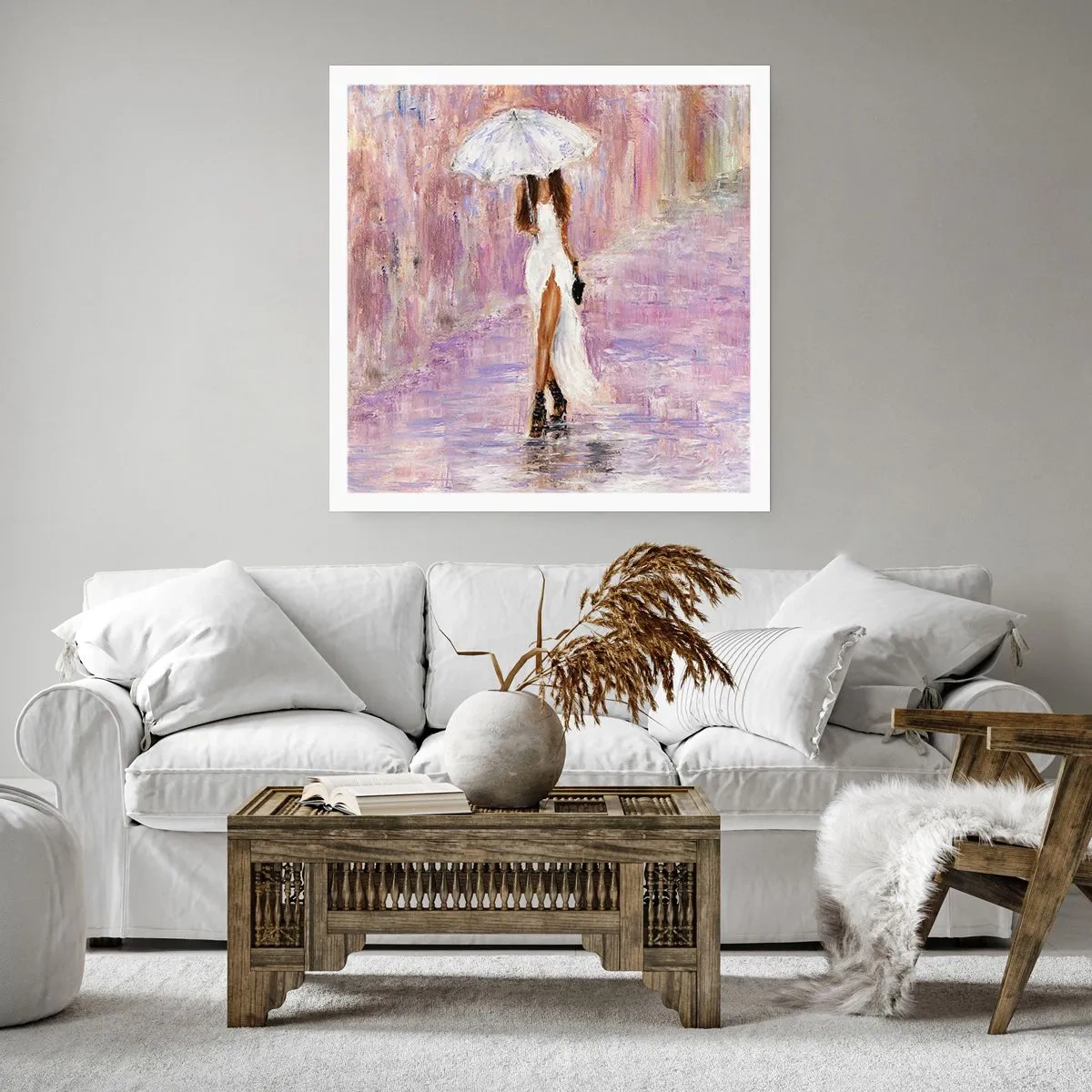Affisch - Under lila regn - 30x30 cm