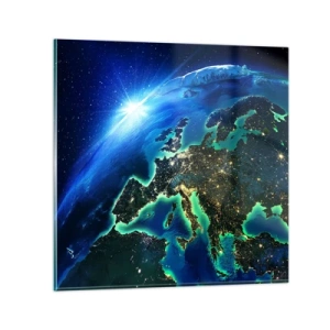 Glastavla - Bild på glas - Glödande Europa - 30x30 cm