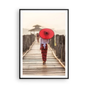 Affisch i svart ram - På den gamla bron - 70x100 cm