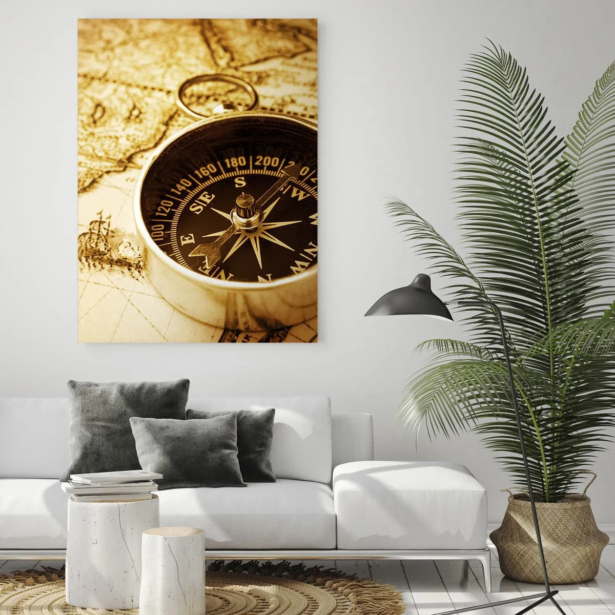 Glastavla - Bild på glas - Västerut eller österut? - 50x70 cm